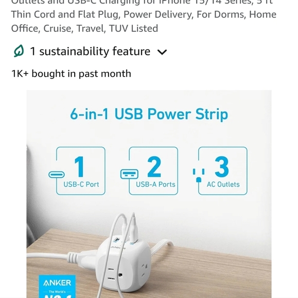 Anker series 3 charging strip open box - Picture 5 of 7